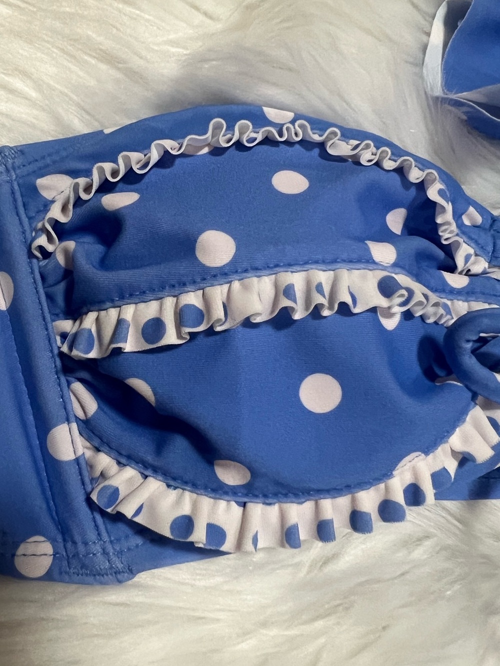 Blue Polka Dot womens Swim Bikini Set - Picture 7 of 11